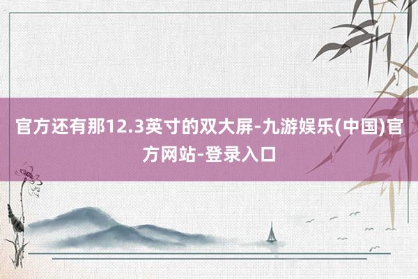 官方还有那12.3英寸的双大屏-九游娱乐(中国)官方网站-登录入口